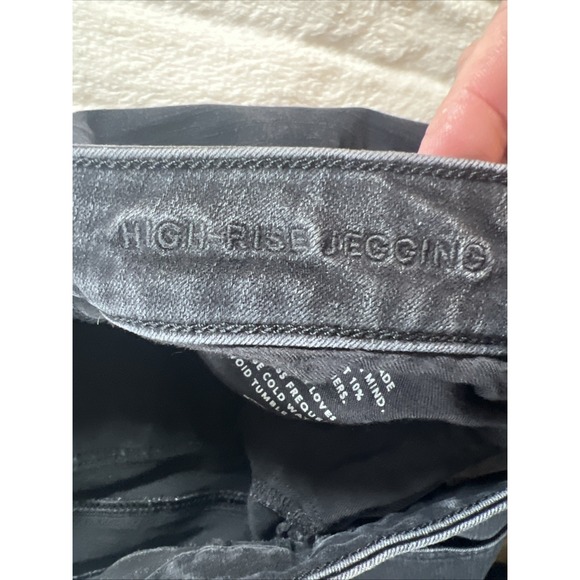 American Eagle Hi Rise Jegging Dream Stretch Size 6 Skinny Jeans Black - Picture 4 of 10